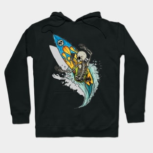 Skeleton ride shark halloween Hoodie